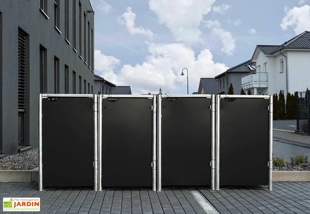 Cache-poubelles En Acier Et Composite Aluminium 241 X 63 X 115 Cm 3 Cache-poubelles En Acier Et Composite Aluminium 241 X 63 X 115 Cm