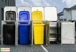 Cache-poubelles En Acier Et Composite Aluminium 241 X 63 X 115 Cm 7 Cache-poubelles En Acier Et Composite Aluminium 241 X 63 X 115 Cm -MON AMENAGEMENT JARDIN Soldes cache poubelles metal ouvert