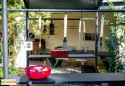 Carport Abri Pour Barbecue Acier Galvanisé Et époxy 2,5 X 1,35 M -MON AMENAGEMENT JARDIN Soldes carport barbecue accessoirs acier