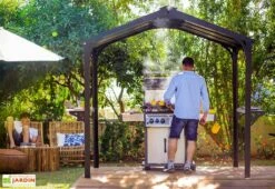 Abri Barbecue En Aluminium Et Polycarbonate 180 X 240 Cm – Austin -MON AMENAGEMENT JARDIN Soldes carport barbecue aluminium austin canopia palram
