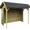 Solid Abri De Jardin En Bois Traité Ronsburg 19 Mm - 6 M² -MON AMENAGEMENT JARDIN Soldes carport ronsburg bois autoclave semi ferme 6m2 toit double pente