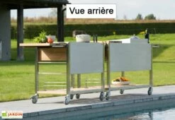 Chariot Pour Cuisine Extérieure Acier Et Teck TomBoy Duo Unico 7 Chariot Pour Cuisine Extérieure Acier Et Teck TomBoy Duo Unico -MON AMENAGEMENT JARDIN Soldes chariot teck acier inox cuisine exterieure indu plus tomboy 1