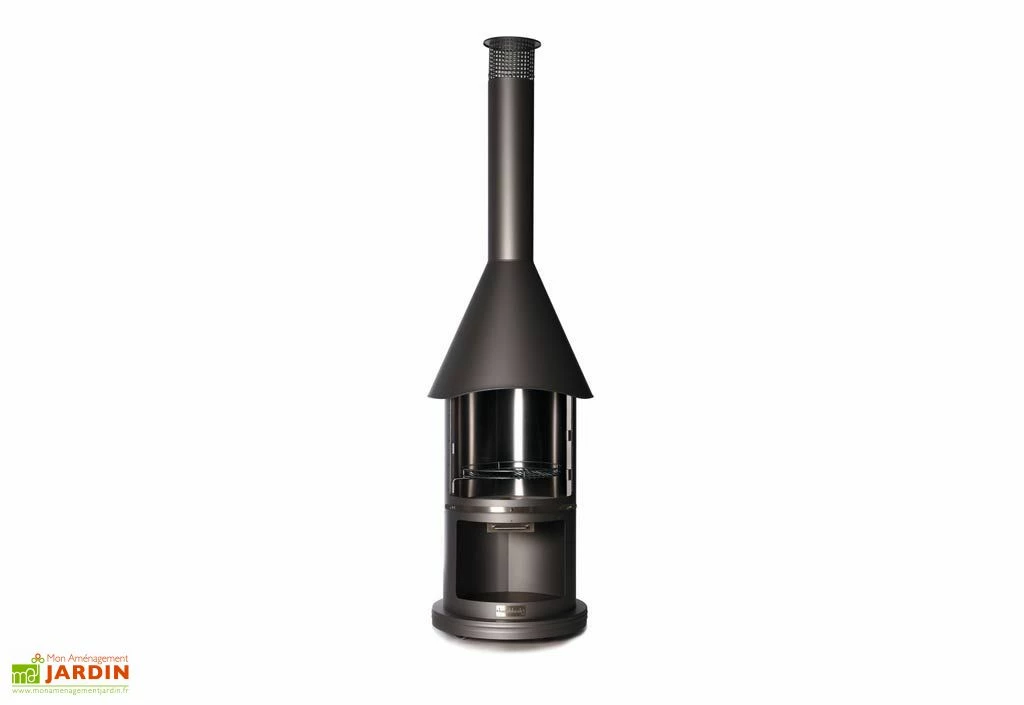 Cheminée D'Extérieur Barbecue Inox Gris 230cm 4 Cheminée D'Extérieur Barbecue Inox Gris 230cm – Image 2