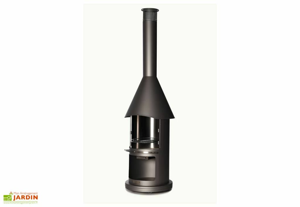 Cheminée D'Extérieur Barbecue Inox Gris 230cm 3 Cheminée D'Extérieur Barbecue Inox Gris 230cm