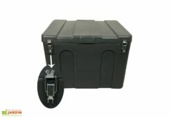 Coffre De Jardin Avec Grenouillères Cadenassables – 140 L -MON AMENAGEMENT JARDIN Soldes coffre de jardin gris anthracite