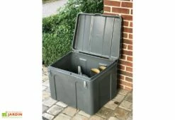 Coffre De Jardin Avec Grenouillères Cadenassables – 140 L -MON AMENAGEMENT JARDIN Soldes coffre de jardin gris clair 2