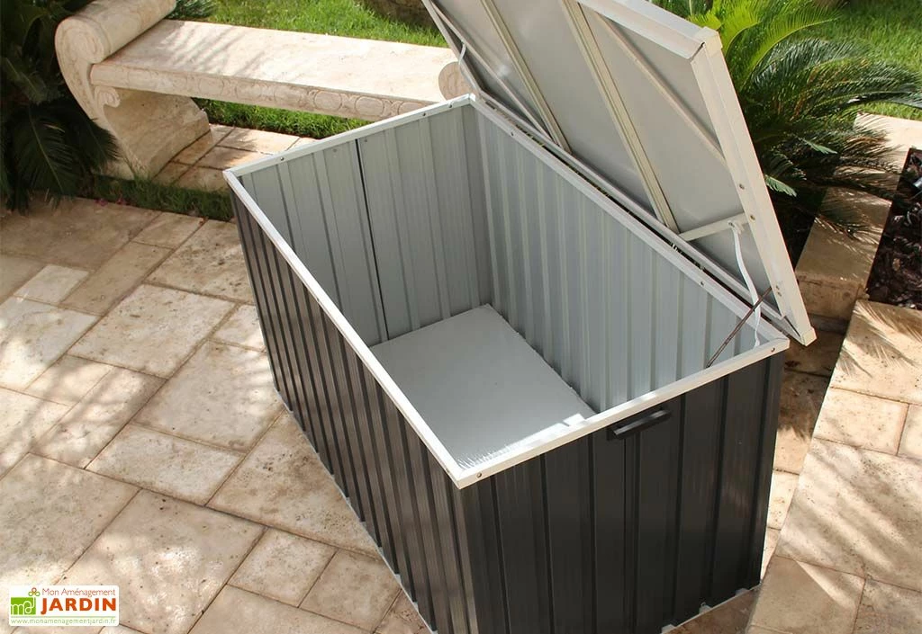 Coffre De Jardin En Métal Gris Anthracite Duramax - 174 X 73 X 73 Cm 6 Coffre De Jardin En Métal Gris Anthracite Duramax - 174 X 73 X 73 Cm – Image 4