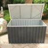 Coffre De Jardin En Métal Gris Anthracite Duramax - 174 X 73 X 73 Cm -MON AMENAGEMENT JARDIN Soldes coffre de rangement metal 130 1