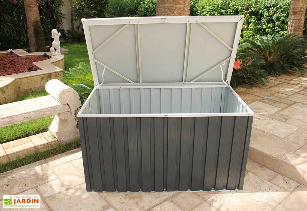 Coffre De Jardin En Métal Gris Anthracite Duramax - 174 X 73 X 73 Cm 3 Coffre De Jardin En Métal Gris Anthracite Duramax - 174 X 73 X 73 Cm