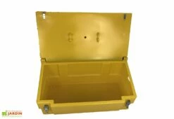 Coffre De Jardin Avec Poignées + Grenouillères + Cadenas – 100 L -MON AMENAGEMENT JARDIN Soldes coffre jardin 100l cadenas jaune 1