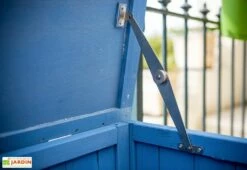 Coffre De Rangement En Bois Lasuré Bleu 127 X 55 Cm -MON AMENAGEMENT JARDIN Soldes coffre jardin bois lasure bleu 127 x 55 cm 1