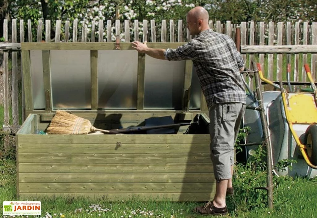 Coffre De Jardin En Bois De Pin Traité Et Tôle Galvanisée 78 X 188 Cm 3 Coffre De Jardin En Bois De Pin Traité Et Tôle Galvanisée 78 X 188 Cm