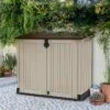 Coffre De Rangement Extérieur En Résine 880 L -MON AMENAGEMENT JARDIN Soldes coffre jardin resine beige