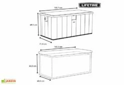 Coffre De Rangement En Lifetime En PEHD Imitation Bois 570 L -MON AMENAGEMENT JARDIN Soldes coffre rangement jardin lifetime pehd imitation bois 570l 11