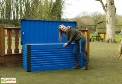 Coffre De Rangement Design En Métal PatioBox 187x78,5x72cm (4 Coloris) -MON AMENAGEMENT JARDIN Soldes coffre rangement jardin metal acier galvanise trimetals patiobox l 1