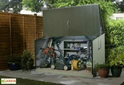 Coffre De Rangement Métal Storeguard Vert (196x89x113) 11 Coffre De Rangement Métal Storeguard Vert (196x89x113) -MON AMENAGEMENT JARDIN Soldes coffre rangement metal jardin trimetals vert 2