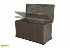 Lifetime Coffre De Rangement Polyéthylène 439L (128x64x67) -MON AMENAGEMENT JARDIN Soldes coffre rangement resine lifetime