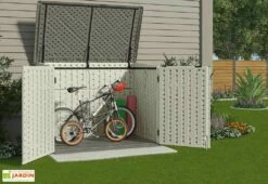 Coffre De Rangement PVC Poubelles Multifonctions Suncast -MON AMENAGEMENT JARDIN Soldes coffre rangement resine pvc cache poubelle