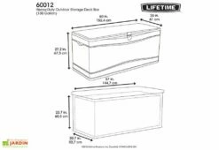 Coffre De Rangement Intérieur/Extérieur En Polyéthylène 492L Lifetime (152x61x67cm) -MON AMENAGEMENT JARDIN Soldes coffre resine lifetime 60012 7