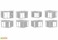 Solid Abri De Jardin En Bois D’épicéa Brut Avec Baie Vitrée - Seda 9,22 M² -MON AMENAGEMENT JARDIN Soldes configuration abri jardin bois seda
