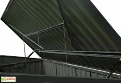 Cache-Poubelle Double En Acier 100 X 172 X 131 Cm -MON AMENAGEMENT JARDIN Soldes couvercle cache poubelle double metal anthracite