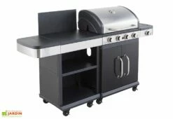 Cuisine D'extérieur Avec Desserte Et Barbecue Gaz 4 Brûleurs – 14,5 KW