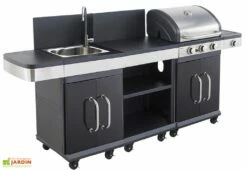 Cuisine D'extérieur Avec Desserte, évier Et Barbecue Gaz 3 Brûleurs