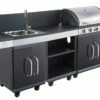 Cuisine D'extérieur Avec Desserte, évier Et Barbecue Gaz 4 Brûleurs -MON AMENAGEMENT JARDIN Soldes cuisine exte rieur desserte e vier barbecue 4 bru leurs 1