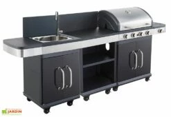Cuisine D'extérieur Avec Desserte, évier Et Barbecue Gaz 4 Brûleurs