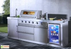 Cuisine Extérieure En Inox : Barbecue Gaz, Réfrigérateur, évier – Oxford