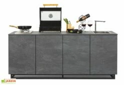 Cuisine Extérieure Professionnelle à 4 Modules GREY CANA Style + Housse