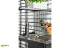 Cuisine Extérieure Professionnelle 5 Modules Grey CANA Classic + Housse -MON AMENAGEMENT JARDIN Soldes cuisine exterieure professionnelle 5 modules grise bois acier cana classic avec housse de protection offerte cana concept 4