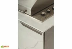 Cuisine Extérieure Professionnelle à 5 Modules Silver White CANA Concept + Housse -MON AMENAGEMENT JARDIN Soldes cuisine exterieure professionnelle blanche effet marbre avec 5 modules silver white cana style avec housse offerte cana concept 3