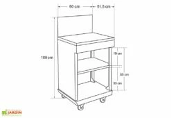Desserte Extérieure En Métal Fidgi – L 60 X L 45,5 X H 108 Cm 9 Desserte Extérieure En Métal Fidgi – L 60 X L 45,5 X H 108 Cm -MON AMENAGEMENT JARDIN Soldes desserte integrable fidgi3 4 2