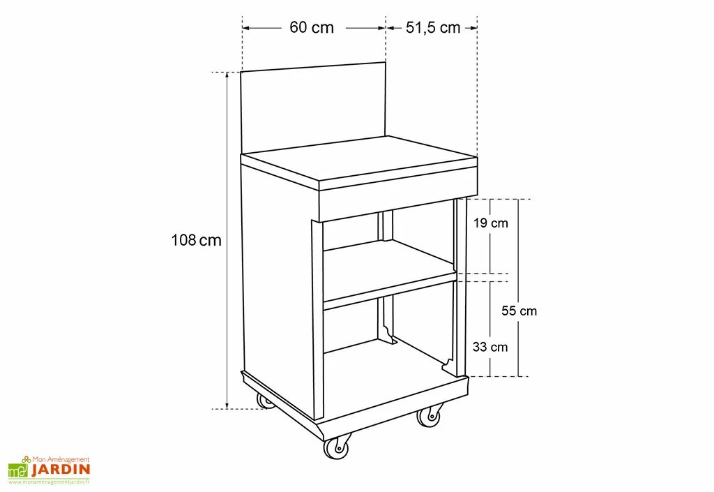 Desserte Extérieure En Métal Fidgi – L 60 X L 45,5 X H 108 Cm 6 Desserte Extérieure En Métal Fidgi – L 60 X L 45,5 X H 108 Cm – Image 4