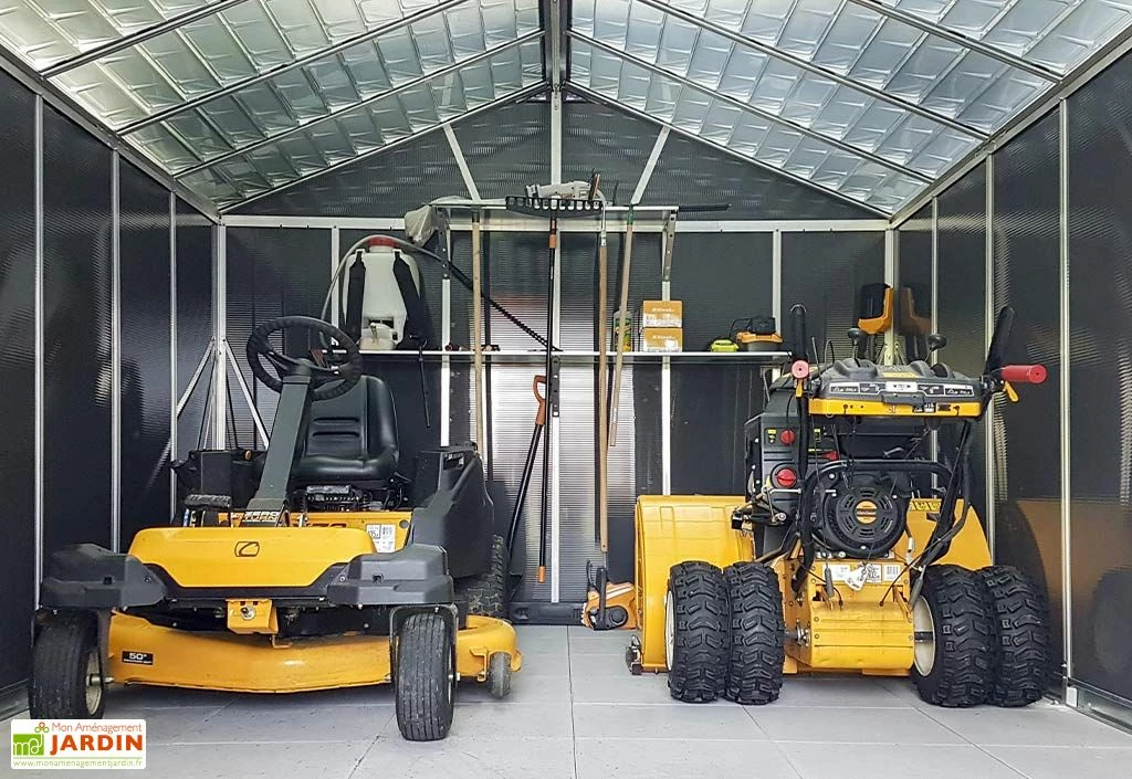 Abri De Jardin En Polycarbonate Et Aluminium Yukon 15 M² - Gris 8 Abri De Jardin En Polycarbonate Et Aluminium Yukon 15 M² - Gris – Image 6