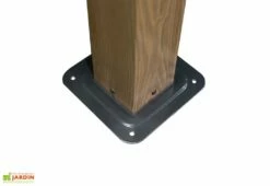 Pergola Autoportée En Aluminium Effet Bois 10 M² – Fontana -MON AMENAGEMENT JARDIN Soldes detail poteau pergola alu 10m2 fontana sojag