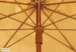 Parasol Droit En Acier Imitation Bois Manila ⌀ 200 Cm -MON AMENAGEMENT JARDIN Soldes details baleines parasol imitation bois manila