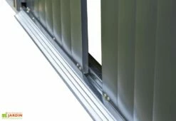 Abri De Jardin En Acier Galvanisé 8,5 M² -MON AMENAGEMENT JARDIN Soldes details porte coulissante abri jardin acier galvanise noir 1