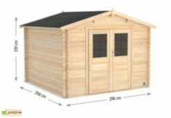 Abri De Jardin En Bois D’épicéa Brut Juno – 8,9 M² -MON AMENAGEMENT JARDIN Soldes dimensions abri fond blanc 1