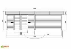 Solid Abri De Jardin Bois 28 Mm Avec Auvent 19,88 M² - Arhus 28 Mm -MON AMENAGEMENT JARDIN Soldes dimensions abri jardin arhus solid
