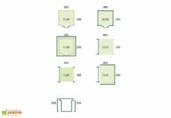 Abri De Jardin En Bois D’épicéa Brut Avec Auvent – 23,9 M² -MON AMENAGEMENT JARDIN Soldes dimensions abri jardin auvent gardenas 23m2