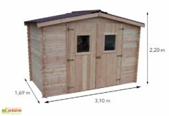 Abri De Jardin En Bois Douglas 20 Mm – 5,24 M² : 1,69 X 3,10 M 10 Abri De Jardin En Bois Douglas 20 Mm – 5,24 M² : 1,69 X 3,10 M -MON AMENAGEMENT JARDIN Soldes dimensions abri jardin bois douglas habrita 310x169cm
