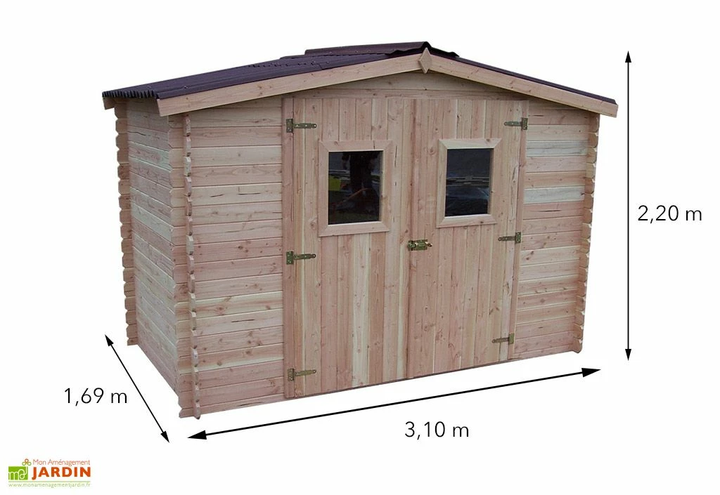 Abri De Jardin En Bois Douglas 20 Mm – 5,24 M² : 1,69 X 3,10 M 6 Abri De Jardin En Bois Douglas 20 Mm – 5,24 M² : 1,69 X 3,10 M – Image 4