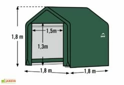 Abri De Jardin En Toile : Polyéthylène Vert 180 X 180 Cm – 3,24 M² -MON AMENAGEMENT JARDIN Soldes dimensions abri souple shelter logic sl70417