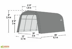 Abri Voiture En Toile : Polyéthylène Gris 610 X 370 Cm – 22,57 M² -MON AMENAGEMENT JARDIN Soldes dimensions abri voiture toile gris shelter logic 6x4m