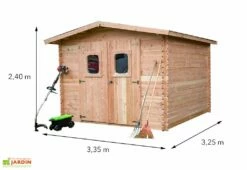 Abri De Jardin En Bois Douglas 28 Mm – 10,89 M² : 3,25 X 3,35 M 9 Abri De Jardin En Bois Douglas 28 Mm – 10,89 M² : 3,25 X 3,35 M -MON AMENAGEMENT JARDIN Soldes dimensions cabane jardin bois douglas 28mm 10m2 dommar habrita
