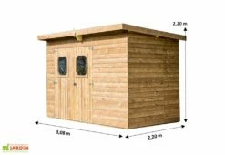 Abri De Jardin En Bois D’épicéa Traité Toit En Acier Theora – 4,97 M² -MON AMENAGEMENT JARDIN Soldes dimensions cabanon jardin bois theora