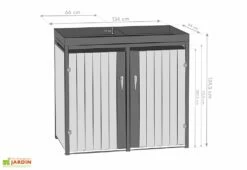 Cache Poubelle Extérieur Double Acier Imitation Bois – 2x 240 Litres 12 Cache Poubelle Extérieur Double Acier Imitation Bois – 2x 240 Litres -MON AMENAGEMENT JARDIN Soldes dimensions cache poubelle westmann wmhhwtc 62