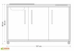 Cuisine Extérieure Avec Réfrigérateur Et évier – MO 150 -MON AMENAGEMENT JARDIN Soldes dimensions cuisine exterieure stengel 150 frigo evier